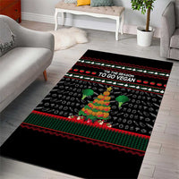 Vegan Christmas Area Rug with Tis the Season to Go Vegan Quote and Vegetable Tree - Wonder Print Shop