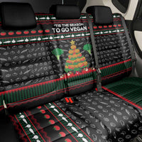 Vegan Christmas Back Car Seat Cover with Tis the Season to Go Vegan Quote and Vegetable Tree - Wonder Print Shop