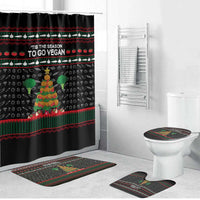 Vegan Christmas Bathroom Set with Tis the Season to Go Vegan Quote and Vegetable Tree - Wonder Print Shop