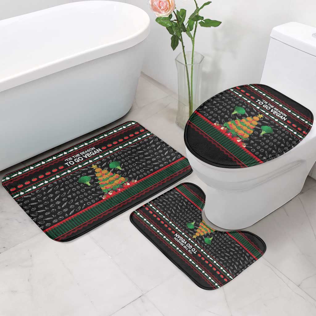 Vegan Christmas Bathroom Set with Tis the Season to Go Vegan Quote and Vegetable Tree - Wonder Print Shop