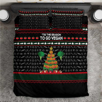 Vegan Christmas Bedding Set with Tis the Season to Go Vegan Quote and Vegetable Tree - Wonder Print Shop