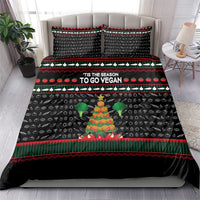 Vegan Christmas Bedding Set with Tis the Season to Go Vegan Quote and Vegetable Tree - Wonder Print Shop