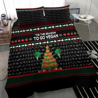 Vegan Christmas Bedding Set with Tis the Season to Go Vegan Quote and Vegetable Tree - Wonder Print Shop