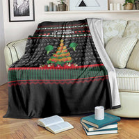 Vegan Christmas Blanket with Tis the Season to Go Vegan Quote and Vegetable Tree - Wonder Print Shop