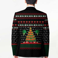 Vegan Christmas Blazer with Tis the Season to Go Vegan Quote and Vegetable Tree - Wonder Print Shop