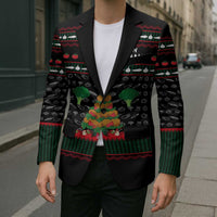 Vegan Christmas Blazer with Tis the Season to Go Vegan Quote and Vegetable Tree - Wonder Print Shop