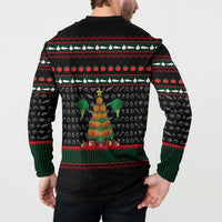 Vegan Christmas Button Sweatshirt with Tis the Season to Go Vegan Quote and Vegetable Tree - Wonder Print Shop