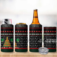 Vegan Christmas 4 in 1 Can Cooler Tumbler with Tis the Season to Go Vegan Quote and Vegetable Tree - Wonder Print Shop