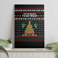 Vegan Christmas Canvas Wall Art with Tis the Season to Go Vegan Quote and Vegetable Tree - Wonder Print Shop