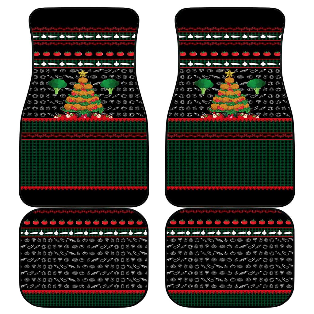 Vegan Christmas Car Mats with Tis the Season to Go Vegan Quote and Vegetable Tree - Wonder Print Shop