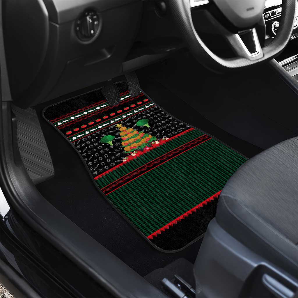Vegan Christmas Car Mats with Tis the Season to Go Vegan Quote and Vegetable Tree - Wonder Print Shop