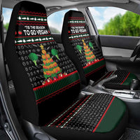 Vegan Christmas Car Seat Cover with Tis the Season to Go Vegan Quote and Vegetable Tree - Wonder Print Shop