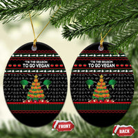 Vegan Christmas Ceramic Ornament with Tis the Season to Go Vegan Quote and Vegetable Tree - Wonder Print Shop