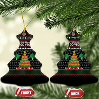 Vegan Christmas Ceramic Ornament with Tis the Season to Go Vegan Quote and Vegetable Tree - Wonder Print Shop