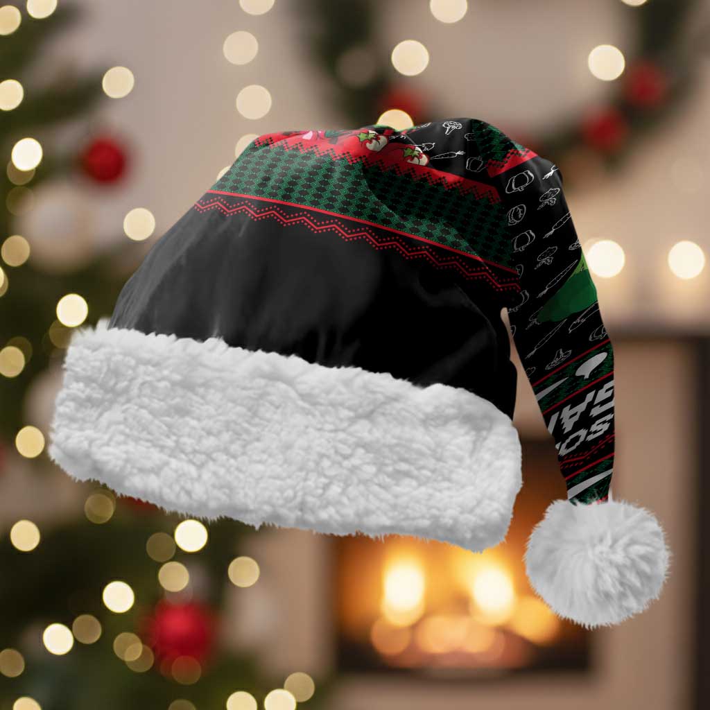 Vegan Christmas Santa Hat with Tis the Season to Go Vegan Quote and Vegetable Tree - Wonder Print Shop