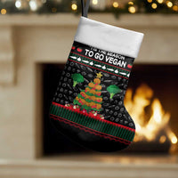 Vegan Christmas Stocking with Tis the Season to Go Vegan Quote and Vegetable Tree - Wonder Print Shop