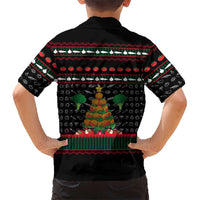 Vegan Christmas Family Matching Long Sleeve Bodycon Dress and Hawaiian Shirt with Tis the Season to Go Vegan Quote and Vegetable Tree - Wonder Print Shop