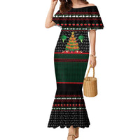 Vegan Christmas Family Matching Mermaid Dress and Hawaiian Shirt with Tis the Season to Go Vegan Quote and Vegetable Tree - Wonder Print Shop