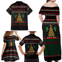 Vegan Christmas Family Matching Off Shoulder Maxi Dress and Hawaiian Shirt with Tis the Season to Go Vegan Quote and Vegetable Tree - Wonder Print Shop