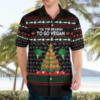 Vegan Christmas Hawaiian Shirt with Tis the Season to Go Vegan Quote and Vegetable Tree - Wonder Print Shop