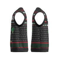 Vegan Christmas Knitted V-Neck Vest with Tis the Season to Go Vegan Quote and Vegetable Tree - Wonder Print Shop