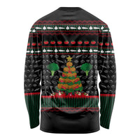 Vegan Christmas Long Sleeve Shirt with Tis the Season to Go Vegan Quote and Vegetable Tree - Wonder Print Shop