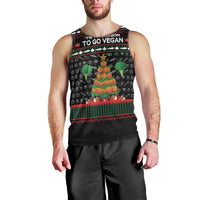 Vegan Christmas Men Tank Top with Tis the Season to Go Vegan Quote and Vegetable Tree - Wonder Print Shop