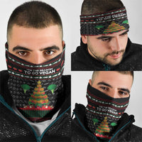 Vegan Christmas Neck Gaiter with Tis the Season to Go Vegan Quote and Vegetable Tree - Wonder Print Shop
