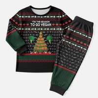 Vegan Christmas Pajama Set with Tis the Season to Go Vegan Quote and Vegetable Tree - Wonder Print Shop