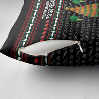 Vegan Christmas Pillow Cover with Tis the Season to Go Vegan Quote and Vegetable Tree - Wonder Print Shop