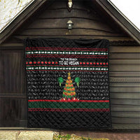 Vegan Christmas Quilt with Tis the Season to Go Vegan Quote and Vegetable Tree - Wonder Print Shop