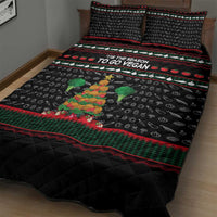 Vegan Christmas Quilt Bed Set with Tis the Season to Go Vegan Quote and Vegetable Tree - Wonder Print Shop