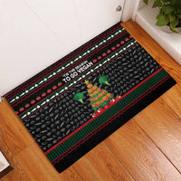 Vegan Christmas Rubber Doormat with Tis the Season to Go Vegan Quote and Vegetable Tree - Wonder Print Shop