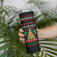 Vegan Christmas Skinny Tumbler with Tis the Season to Go Vegan Quote and Vegetable Tree - Wonder Print Shop