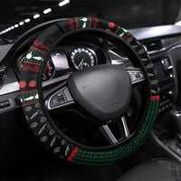 Vegan Christmas Steering Wheel Cover with Tis the Season to Go Vegan Quote and Vegetable Tree - Wonder Print Shop