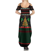 Vegan Christmas Summer Maxi Dress with Tis the Season to Go Vegan Quote and Vegetable Tree - Wonder Print Shop