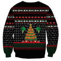 Vegan Christmas Sweatshirt with Tis the Season to Go Vegan Quote and Vegetable Tree - Wonder Print Shop