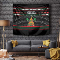 Vegan Christmas Tapestry with Tis the Season to Go Vegan Quote and Vegetable Tree - Wonder Print Shop