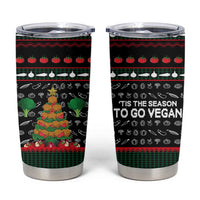 Vegan Christmas Tumbler Cup with Tis the Season to Go Vegan Quote and Vegetable Tree - Wonder Print Shop