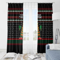 Vegan Christmas Window Curtain with Tis the Season to Go Vegan Quote and Vegetable Tree - Wonder Print Shop