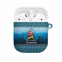 German Shepherd Christmas AirPods Case with Walking in a Wonderland Quote and Santa Forest - Wonder Print Shop