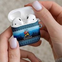 German Shepherd Christmas AirPods Case with Walking in a Wonderland Quote and Santa Forest - Wonder Print Shop