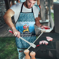 German Shepherd Christmas Apron with Walking in a Wonderland Quote and Santa Forest - Wonder Print Shop