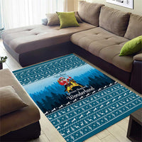 German Shepherd Christmas Area Rug with Walking in a Wonderland Quote and Santa Forest - Wonder Print Shop