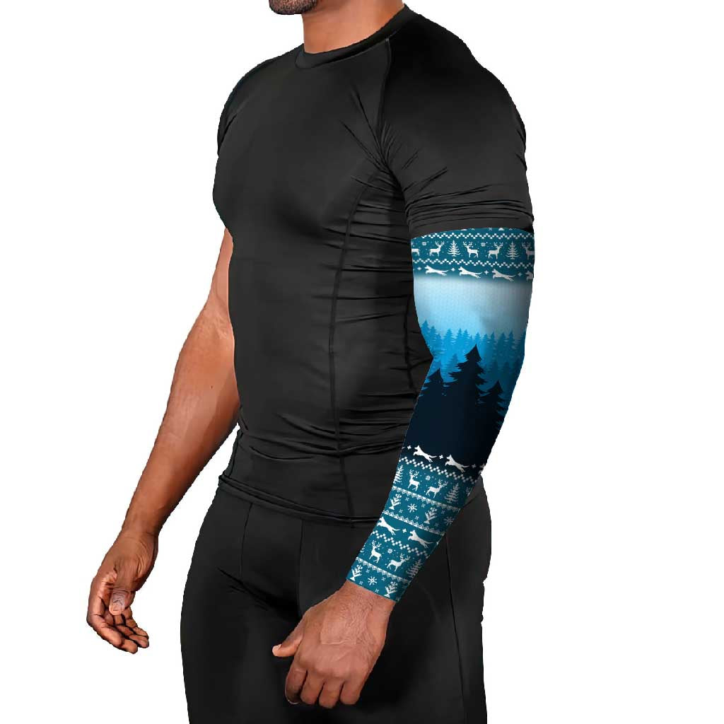 German Shepherd Christmas Arm Sleeves with Walking in a Wonderland Quote and Santa Forest - Wonder Print Shop