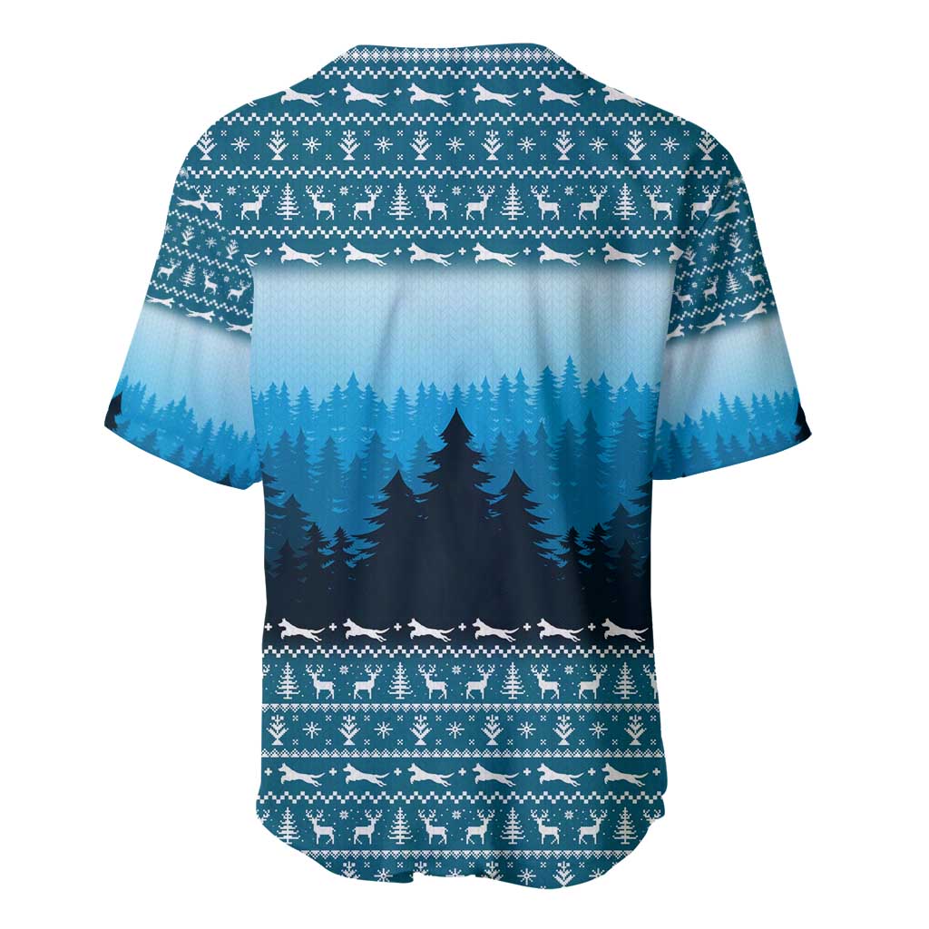 German Shepherd Christmas Baseball Jersey with Walking in a Wonderland Quote and Santa Forest - Wonder Print Shop