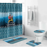 German Shepherd Christmas Bathroom Set with Walking in a Wonderland Quote and Santa Forest - Wonder Print Shop