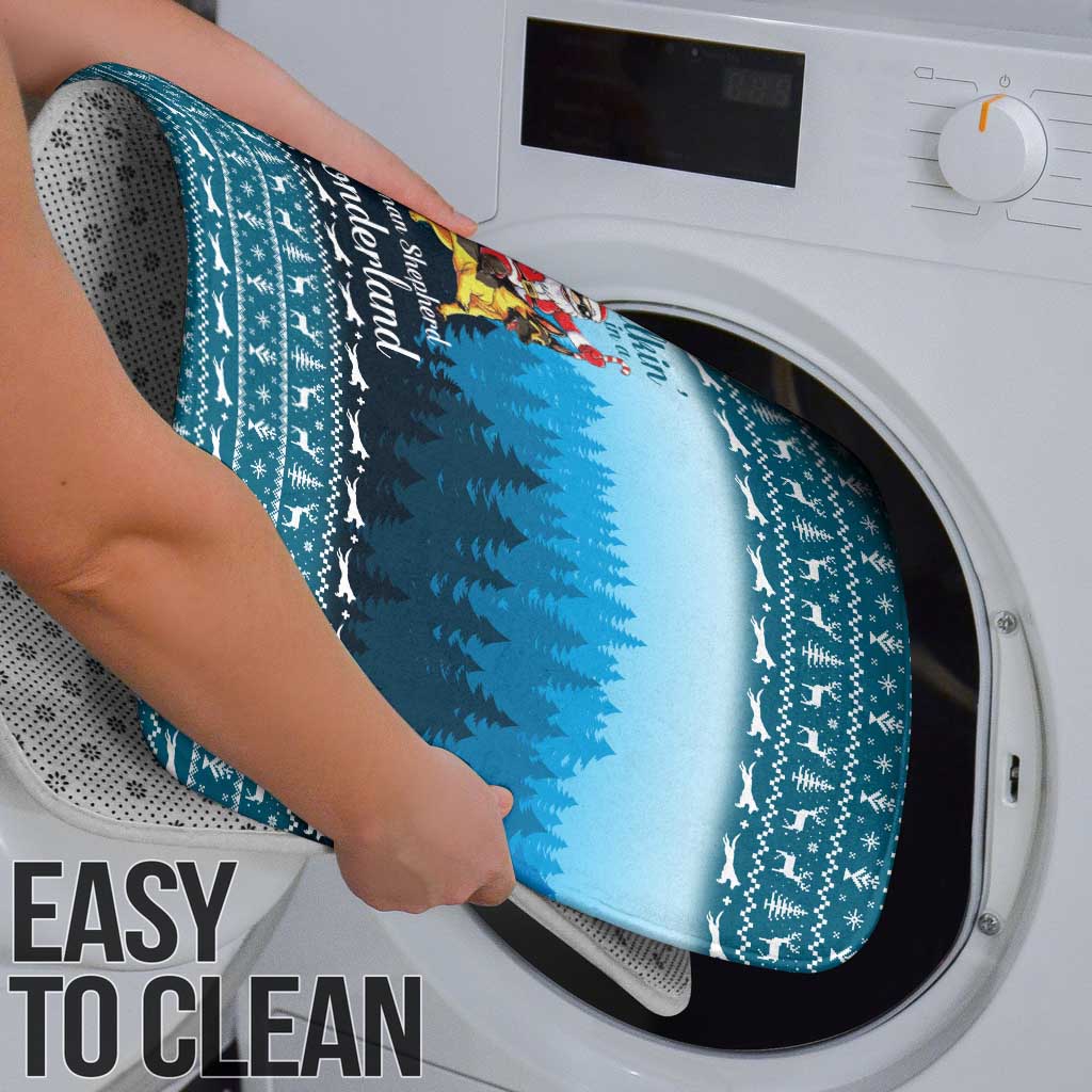 German Shepherd Christmas Bathroom Set with Walking in a Wonderland Quote and Santa Forest - Wonder Print Shop