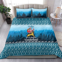 German Shepherd Christmas Bedding Set with Walking in a Wonderland Quote and Santa Forest - Wonder Print Shop
