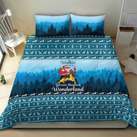 German Shepherd Christmas Bedding Set with Walking in a Wonderland Quote and Santa Forest - Wonder Print Shop